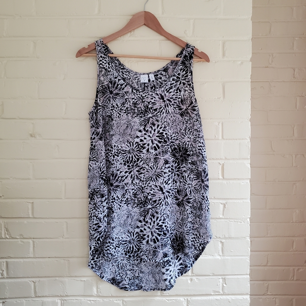 BP Nordstrom Sleeveless Tank Tunic Black White Size Medium
